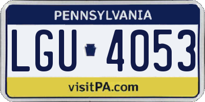 PA license plate LGU4053