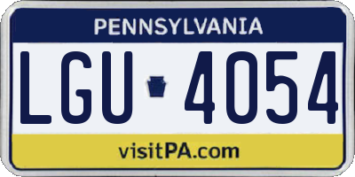 PA license plate LGU4054