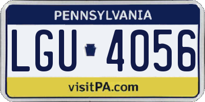 PA license plate LGU4056