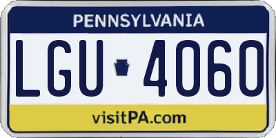 PA license plate LGU4060