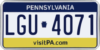 PA license plate LGU4071