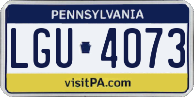 PA license plate LGU4073