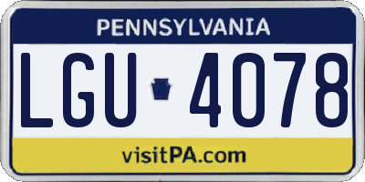 PA license plate LGU4078