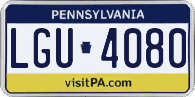 PA license plate LGU4080