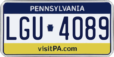 PA license plate LGU4089