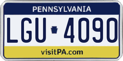 PA license plate LGU4090