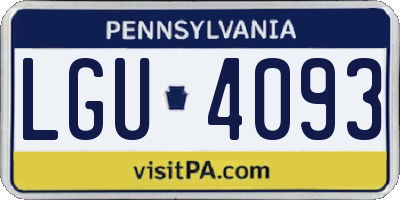 PA license plate LGU4093