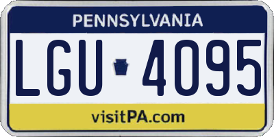 PA license plate LGU4095