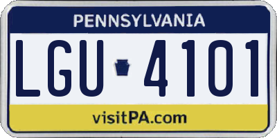 PA license plate LGU4101