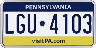PA license plate LGU4103