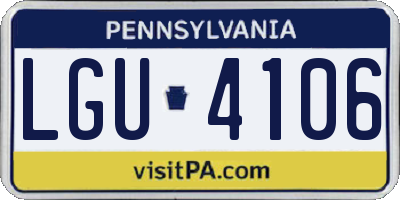 PA license plate LGU4106