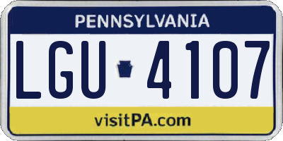 PA license plate LGU4107