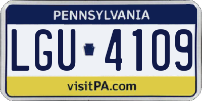 PA license plate LGU4109