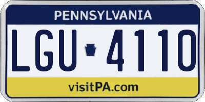 PA license plate LGU4110