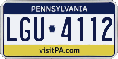 PA license plate LGU4112