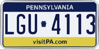 PA license plate LGU4113
