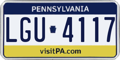 PA license plate LGU4117