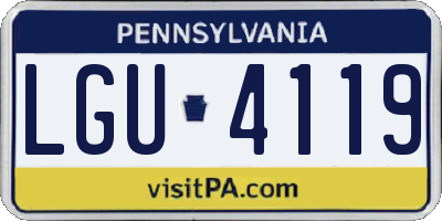 PA license plate LGU4119