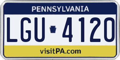 PA license plate LGU4120