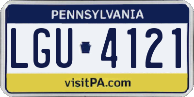 PA license plate LGU4121