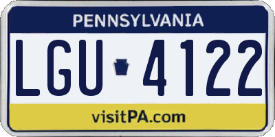 PA license plate LGU4122