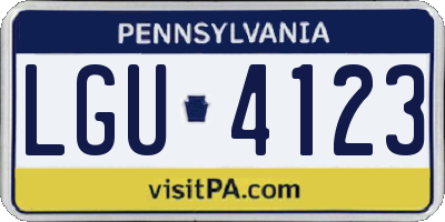 PA license plate LGU4123