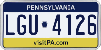 PA license plate LGU4126
