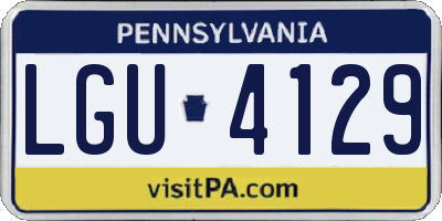 PA license plate LGU4129