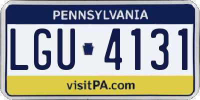 PA license plate LGU4131