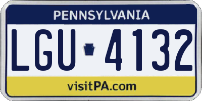 PA license plate LGU4132