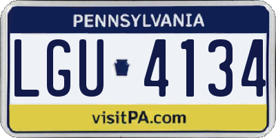 PA license plate LGU4134