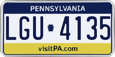 PA license plate LGU4135