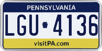 PA license plate LGU4136