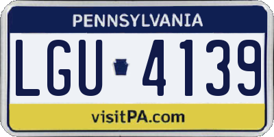 PA license plate LGU4139