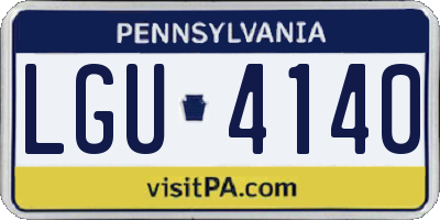 PA license plate LGU4140