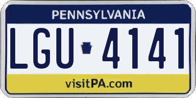 PA license plate LGU4141
