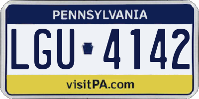 PA license plate LGU4142