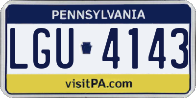 PA license plate LGU4143