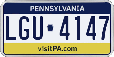 PA license plate LGU4147