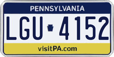 PA license plate LGU4152