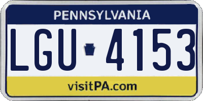 PA license plate LGU4153
