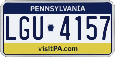 PA license plate LGU4157