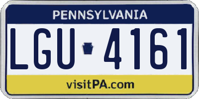 PA license plate LGU4161