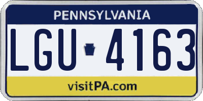 PA license plate LGU4163