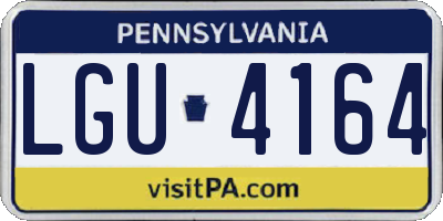 PA license plate LGU4164