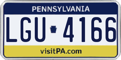 PA license plate LGU4166