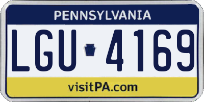 PA license plate LGU4169