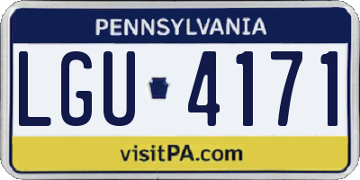 PA license plate LGU4171