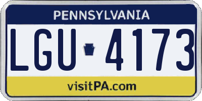 PA license plate LGU4173