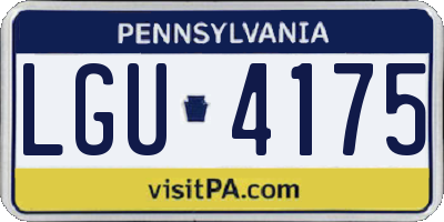 PA license plate LGU4175